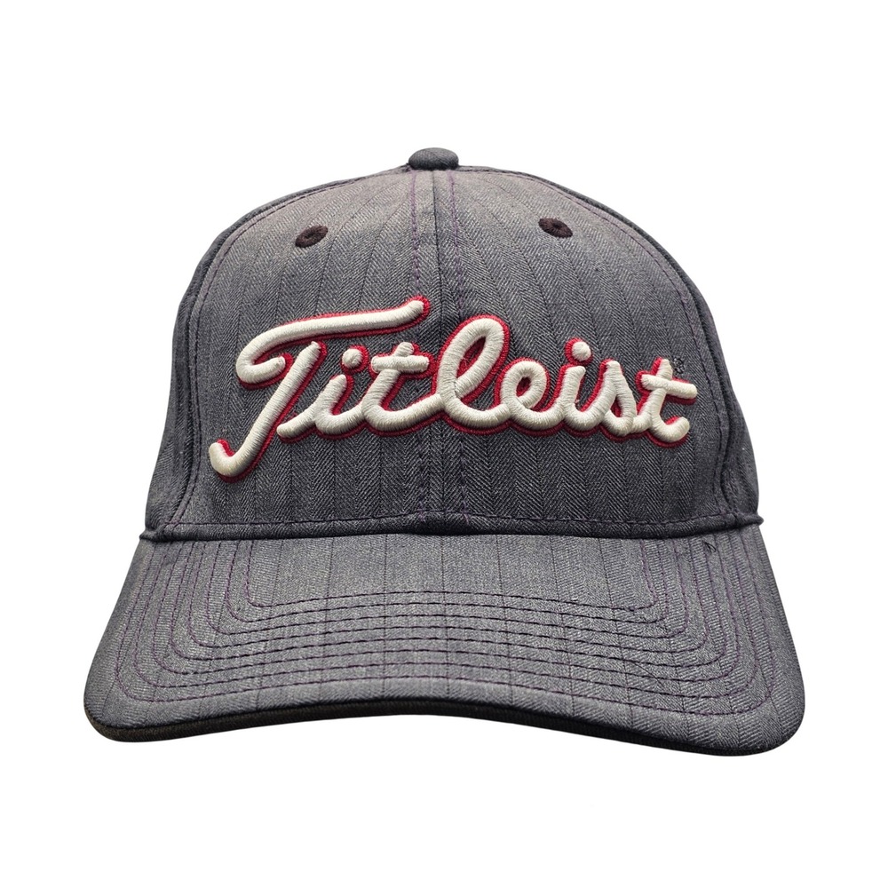 Titleist Golf Strapback Cap Herringbone Script Logo Hat Adjustable Cotton Blend